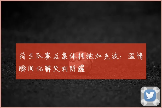 荷兰队赛后集体拥抱加克波，温情瞬间化解失利阴霾